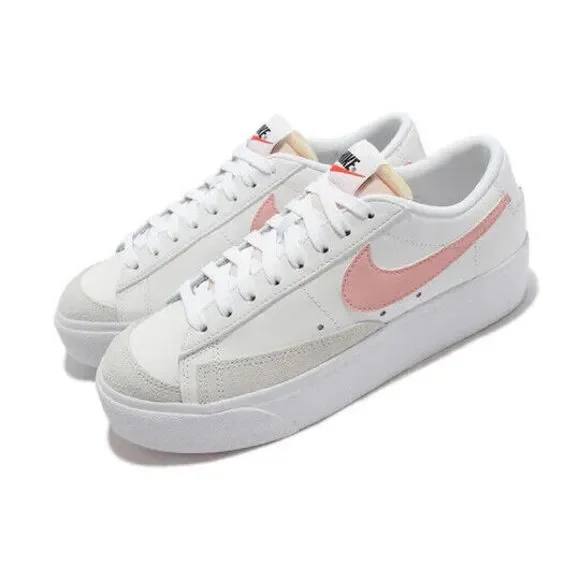 Nike Blazer Low Platform DJ0292-103 Women's White/Pink Glaze Skate Shoes JC725 - Picture 3 of 9